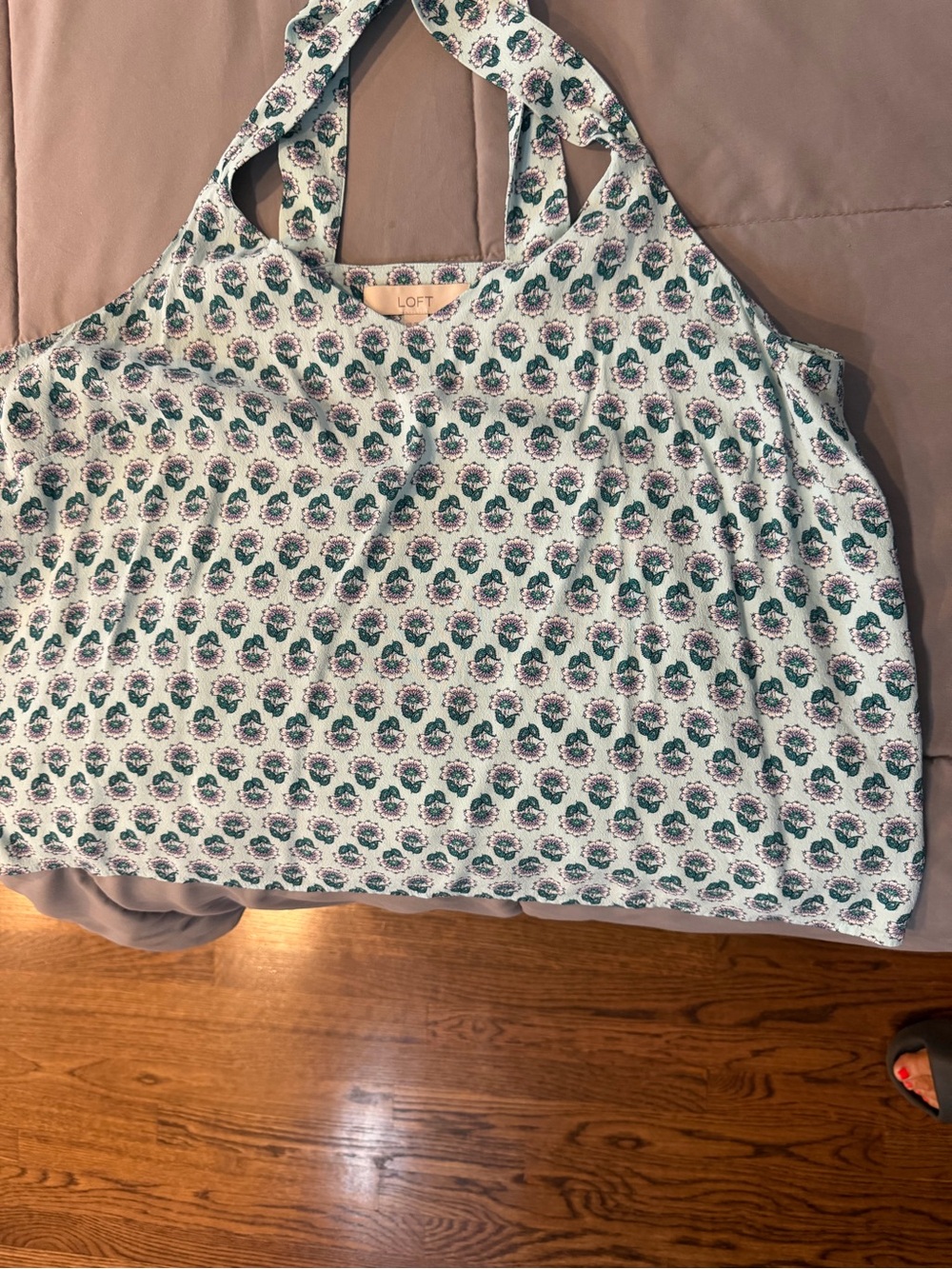 LOFT Mint Green Halter Floral Print Cami